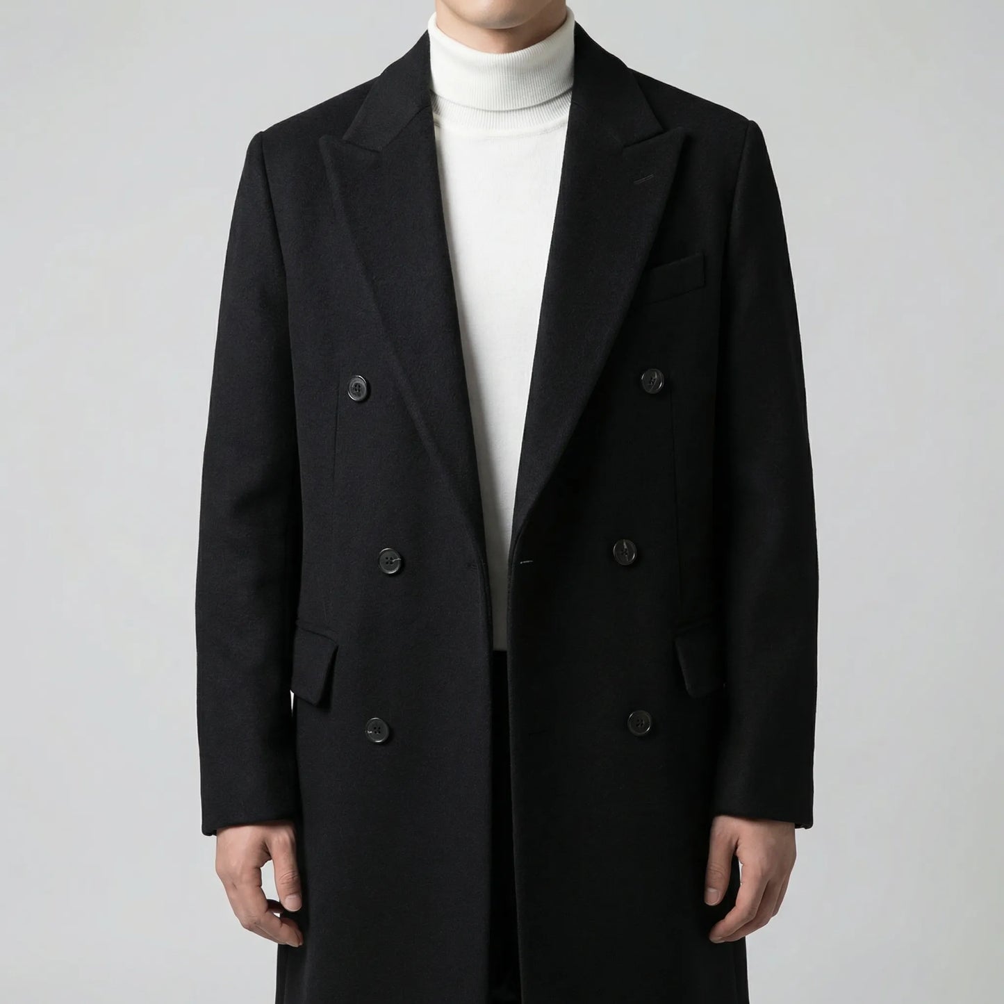 Brumfeld - Double-Breasted Long Overcoat For Men