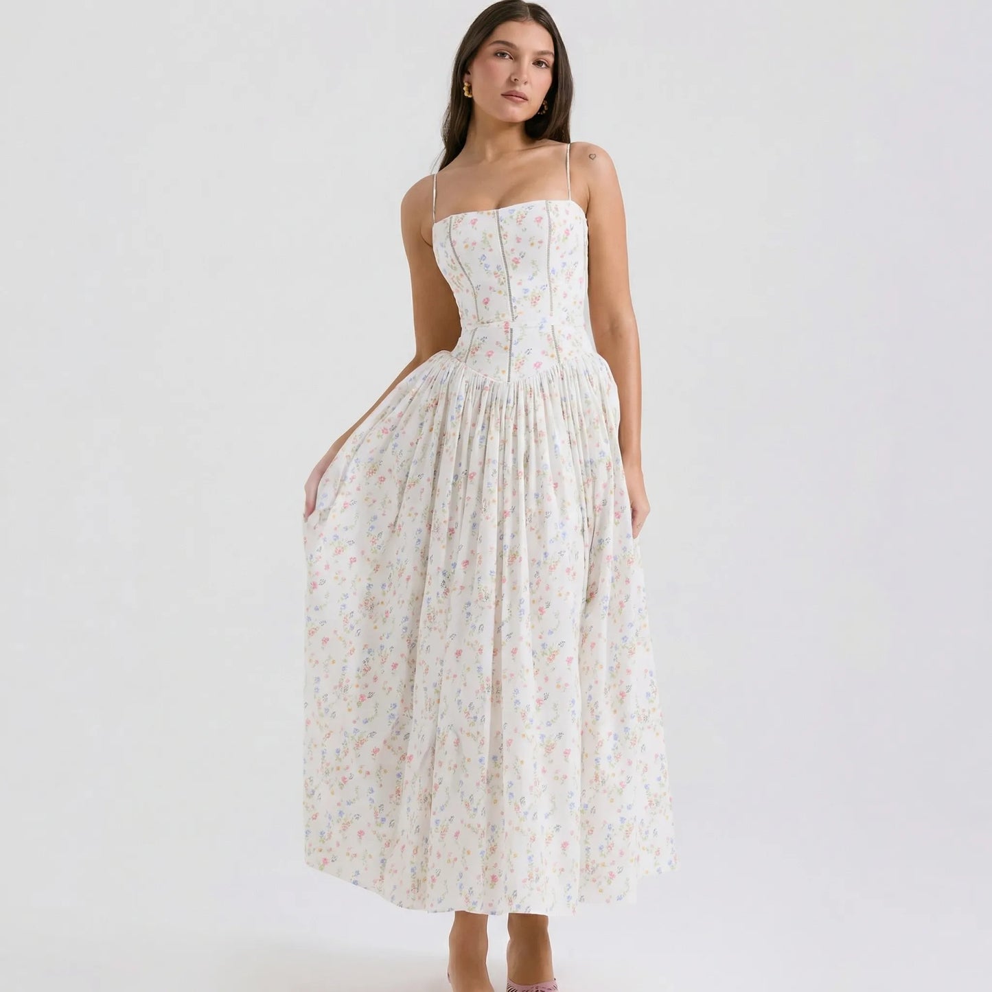Corsvella - Sleeveless Off-Shoulder Maxi Slip Dress