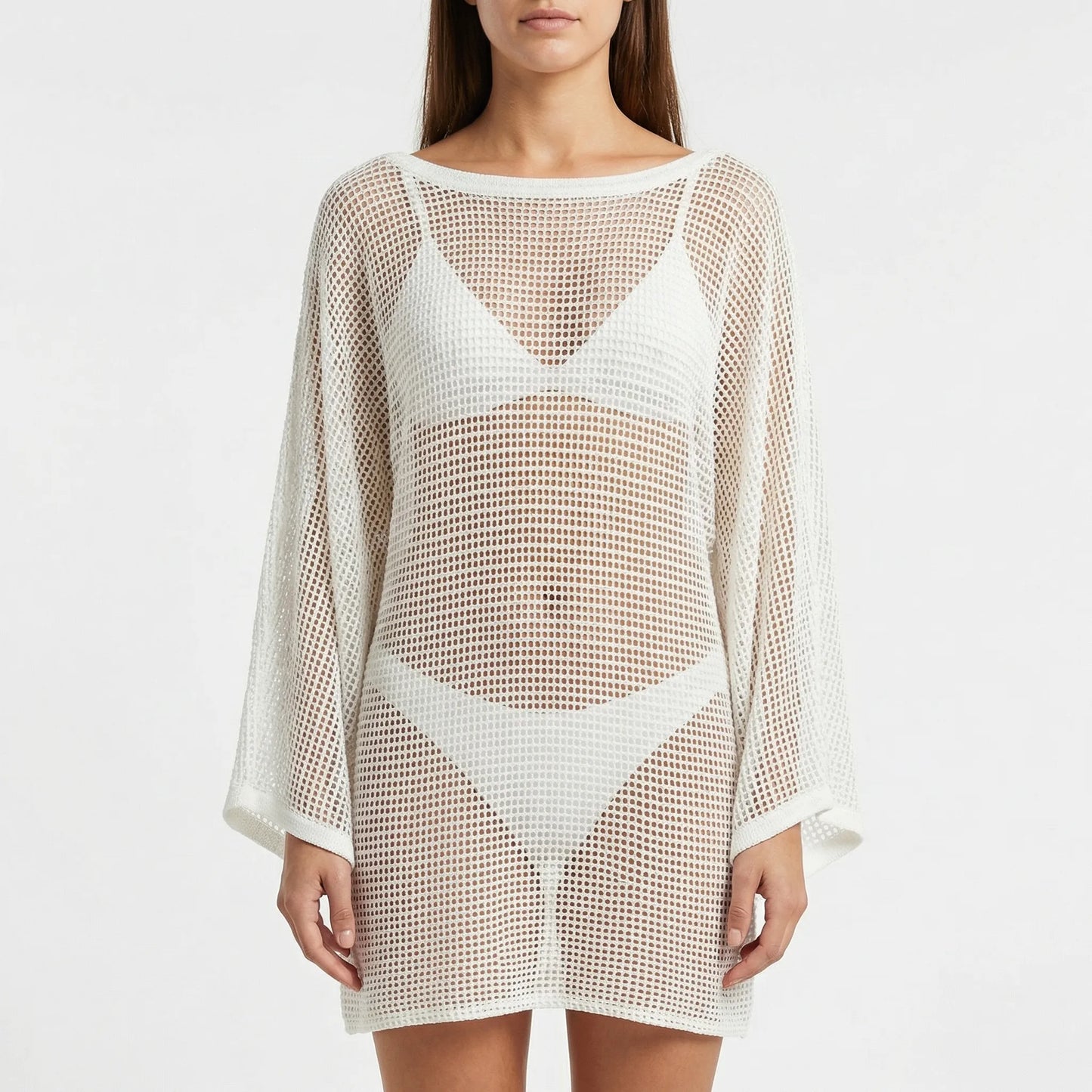 Covelux | Open-Knit Long Sleeve Beach Cover-Up