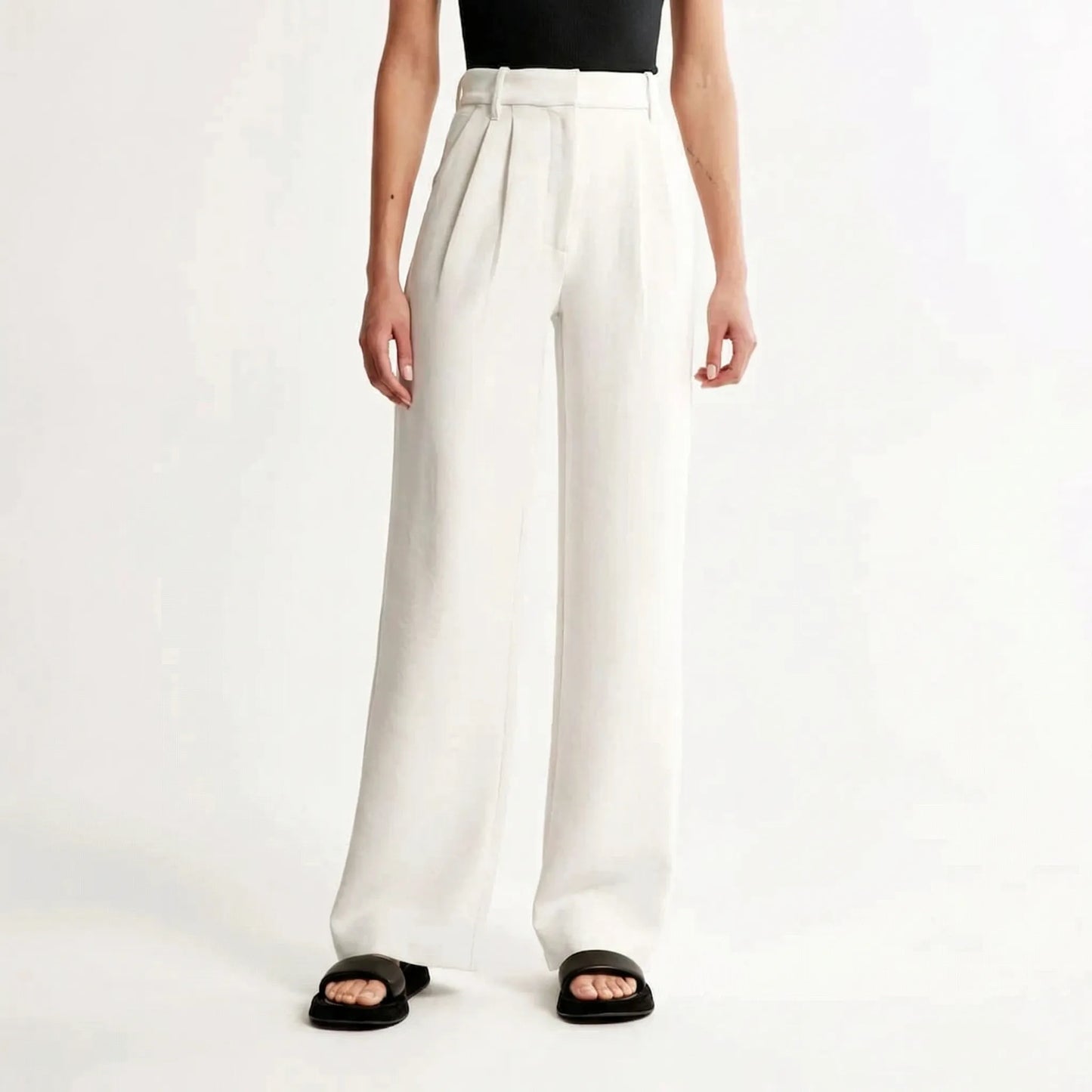 Ellevra | High-Waist Wide-Leg Tailored Trousers