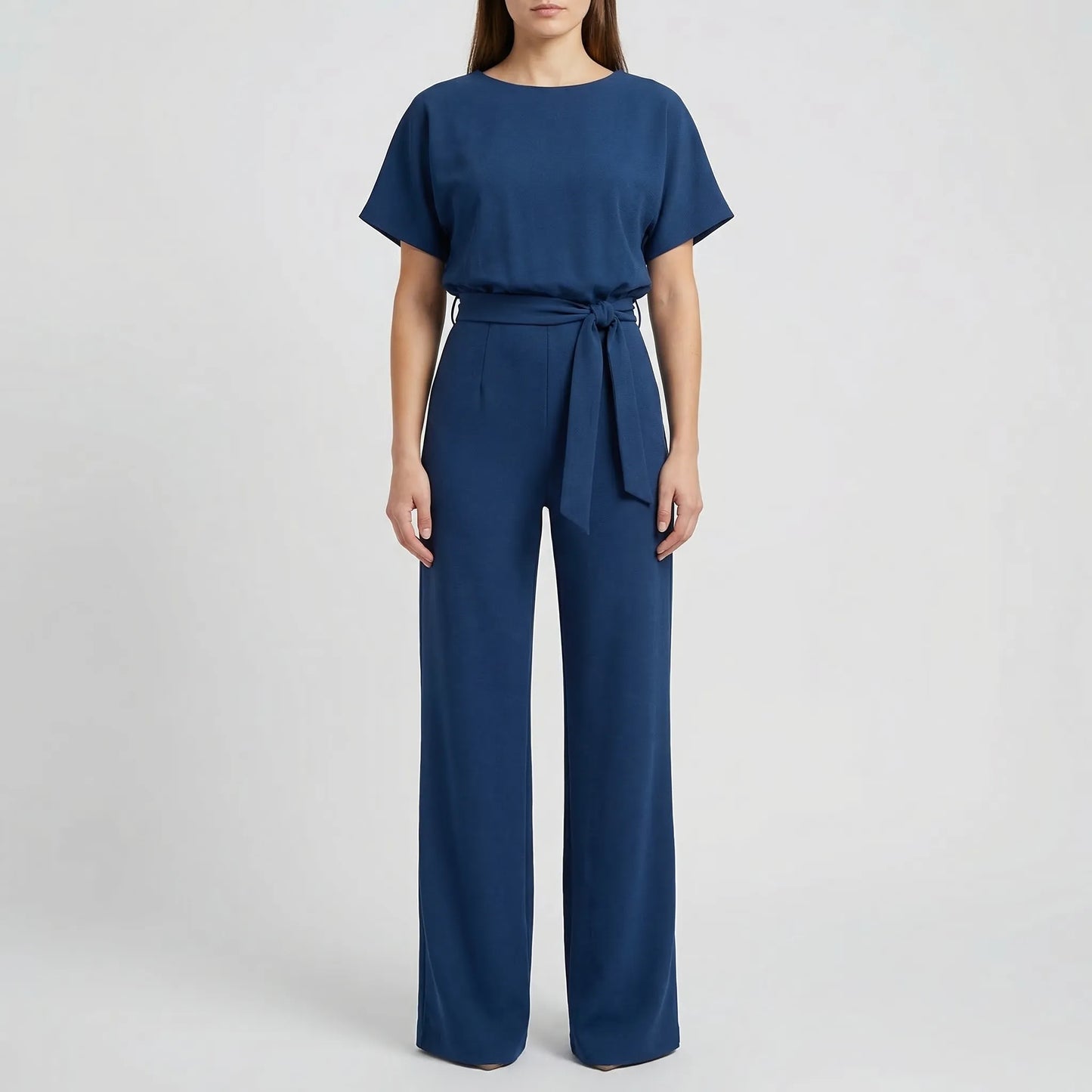 Elyrova - Wide-Leg Belted Jumpsuit For Women