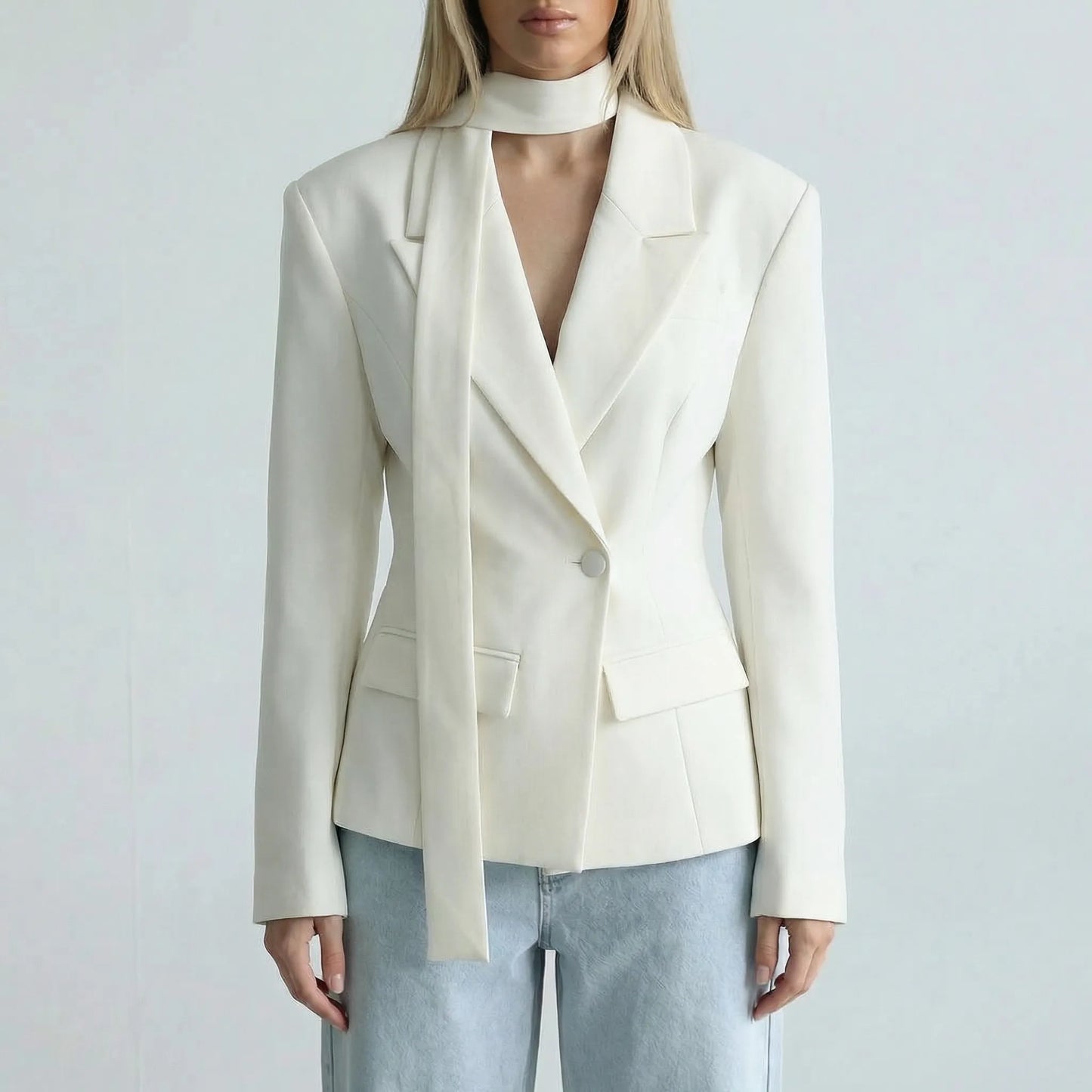 Femmex | Fitted Waist Single-Button Blazer