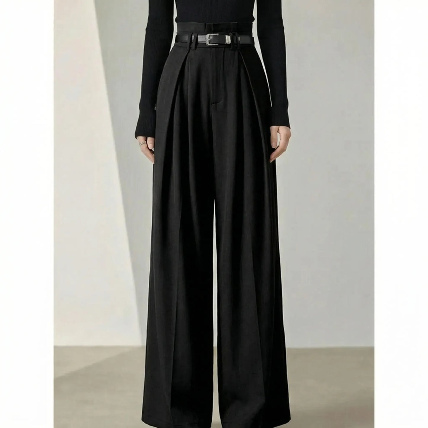 Flairelle | High-Waisted Wide-Leg Trousers