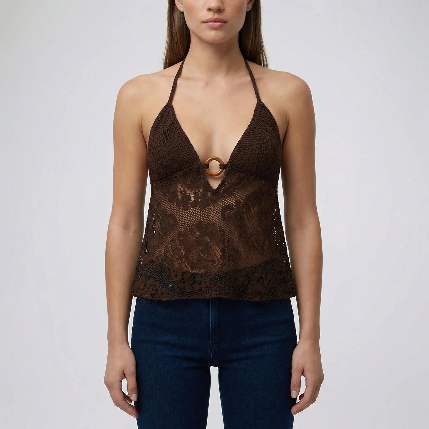 Lacetti | Halter-Neck Crochet Crop Top