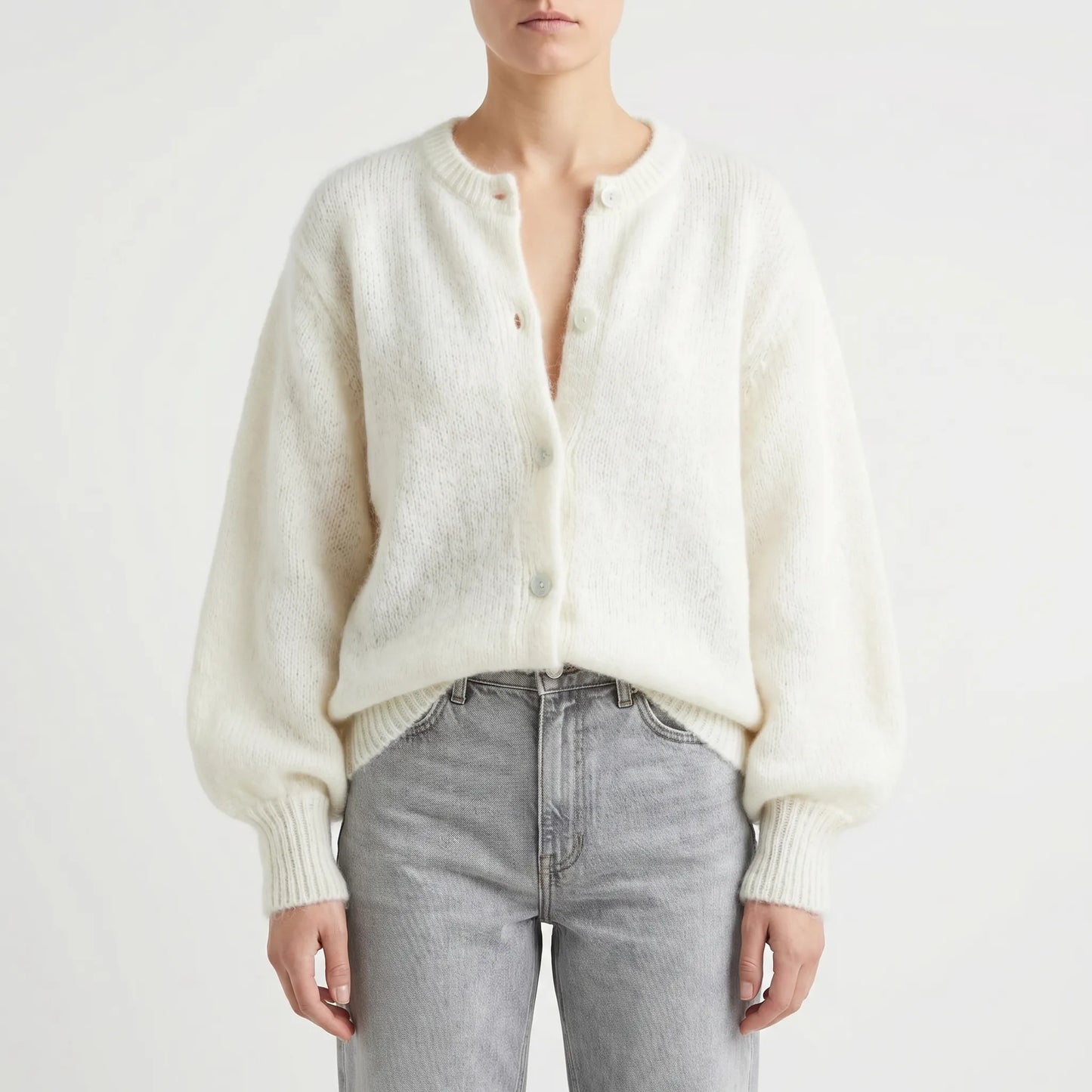 Lumielle | Slim Fit Full-Button Knit Cardigan