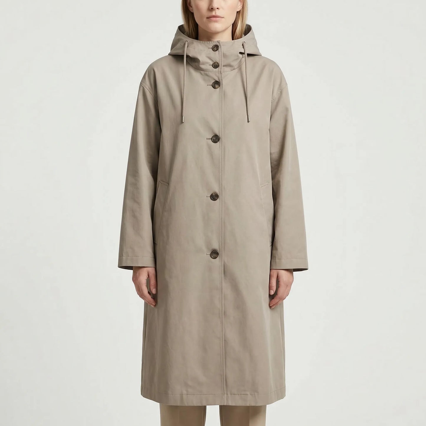 Rainvelle - Hooded Water-Repellent Trench Coat