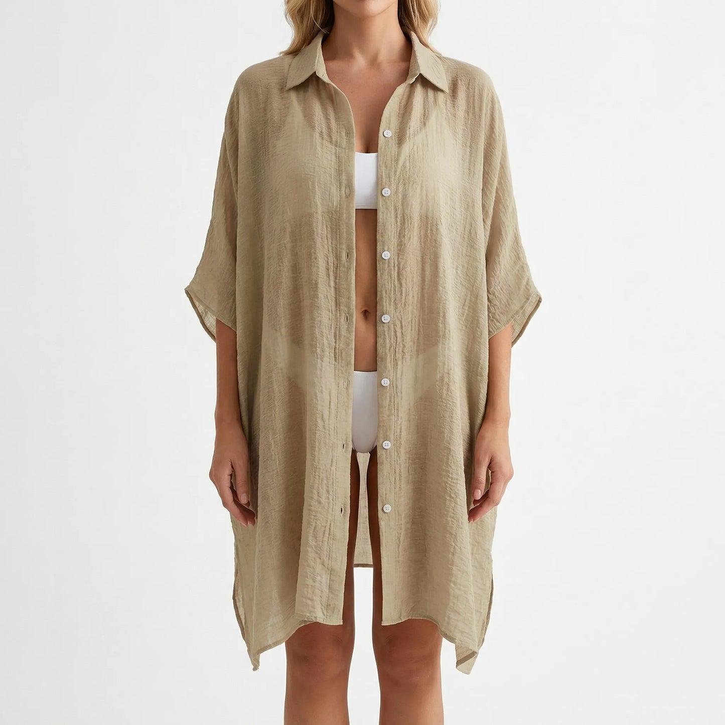 Solarre | Sheer Dolman Sleeve Midi Cover-Up