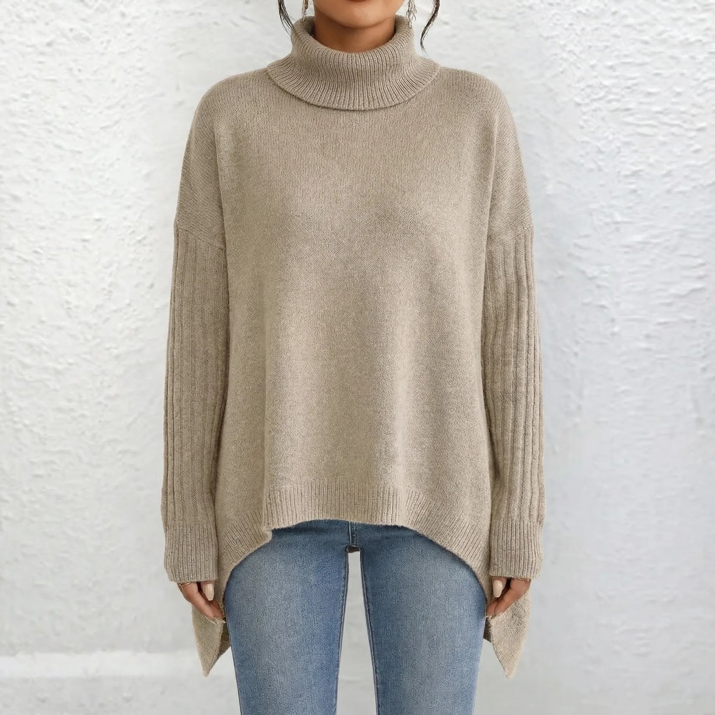 Turtova | Oversized Roll-Neck Jumper For Women