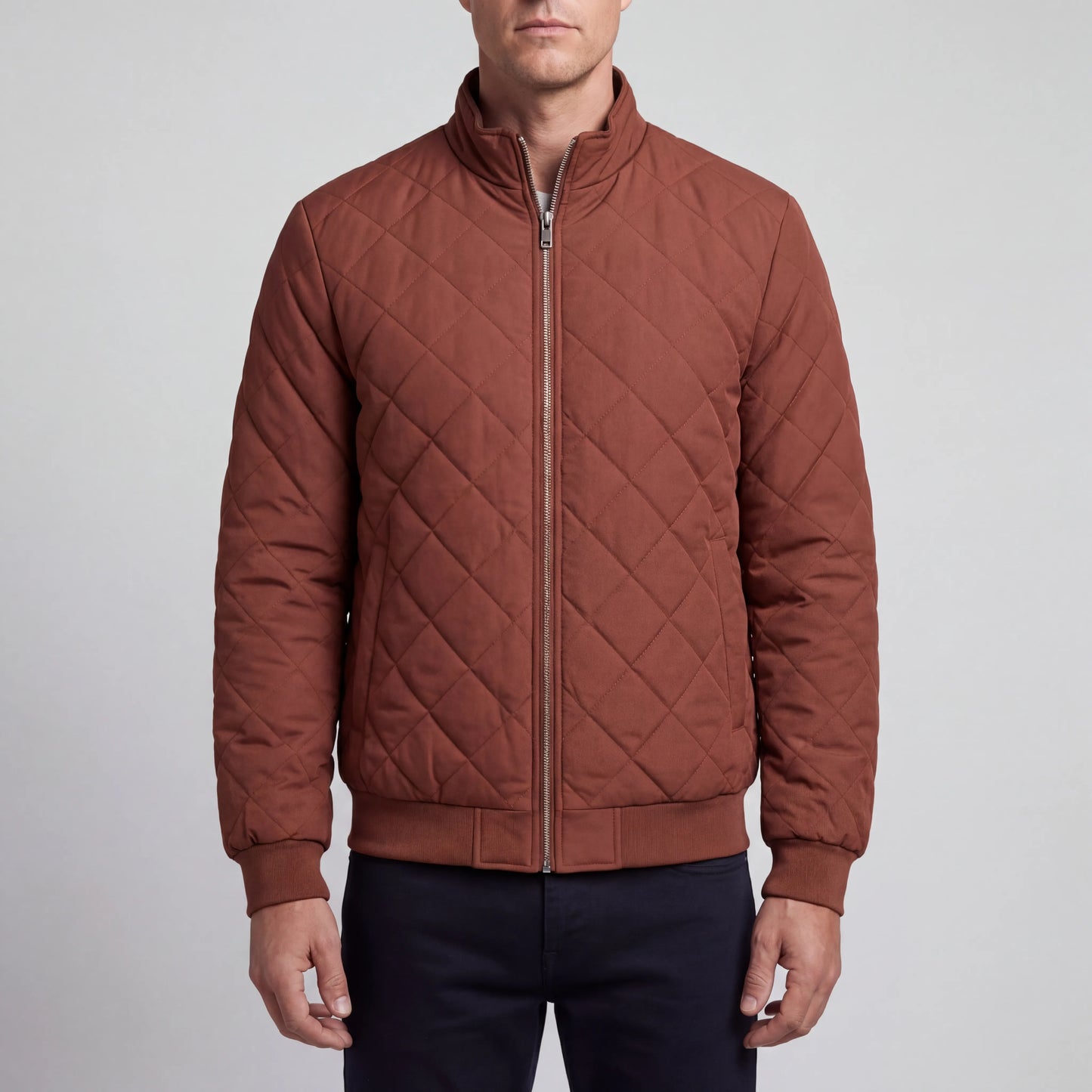 Velthorpe - Quilted Diamond-Pattern Bomber Jacket