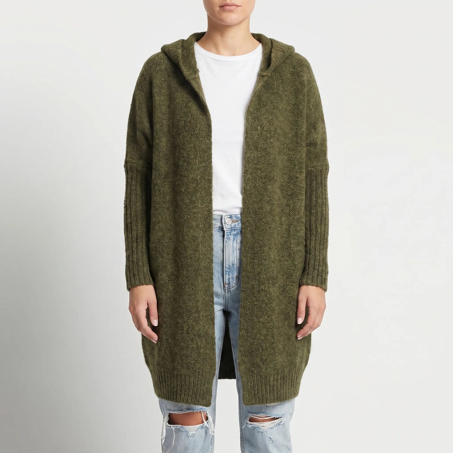 Verdela | Slim Fit Mid-Length Knit Cardigan