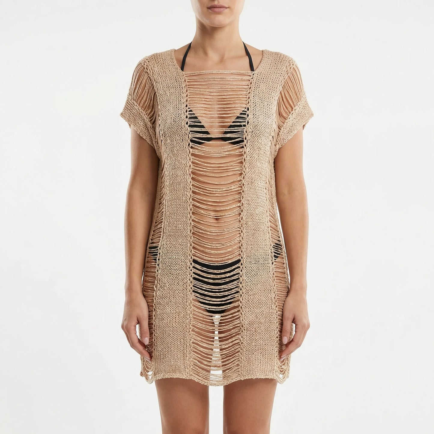 Waverift | Open-Knit Distressed Beach Cover-Up