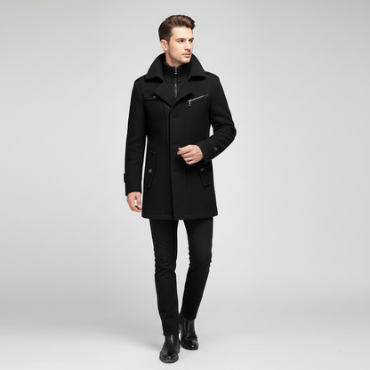 Double Layer Wool Blend Winter Coat | men's Winter Jacket