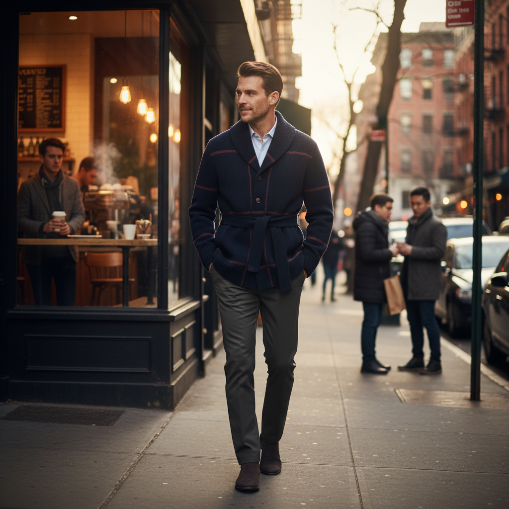 Belted Sweater Coat | men's Winter Coat