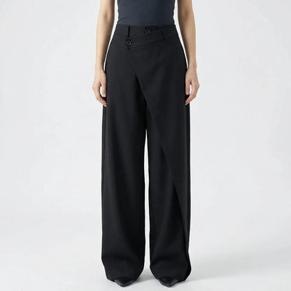 Asymva | Wide-Leg Asymmetric Button Trousers