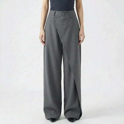 Asymva | Wide-Leg Asymmetric Button Trousers