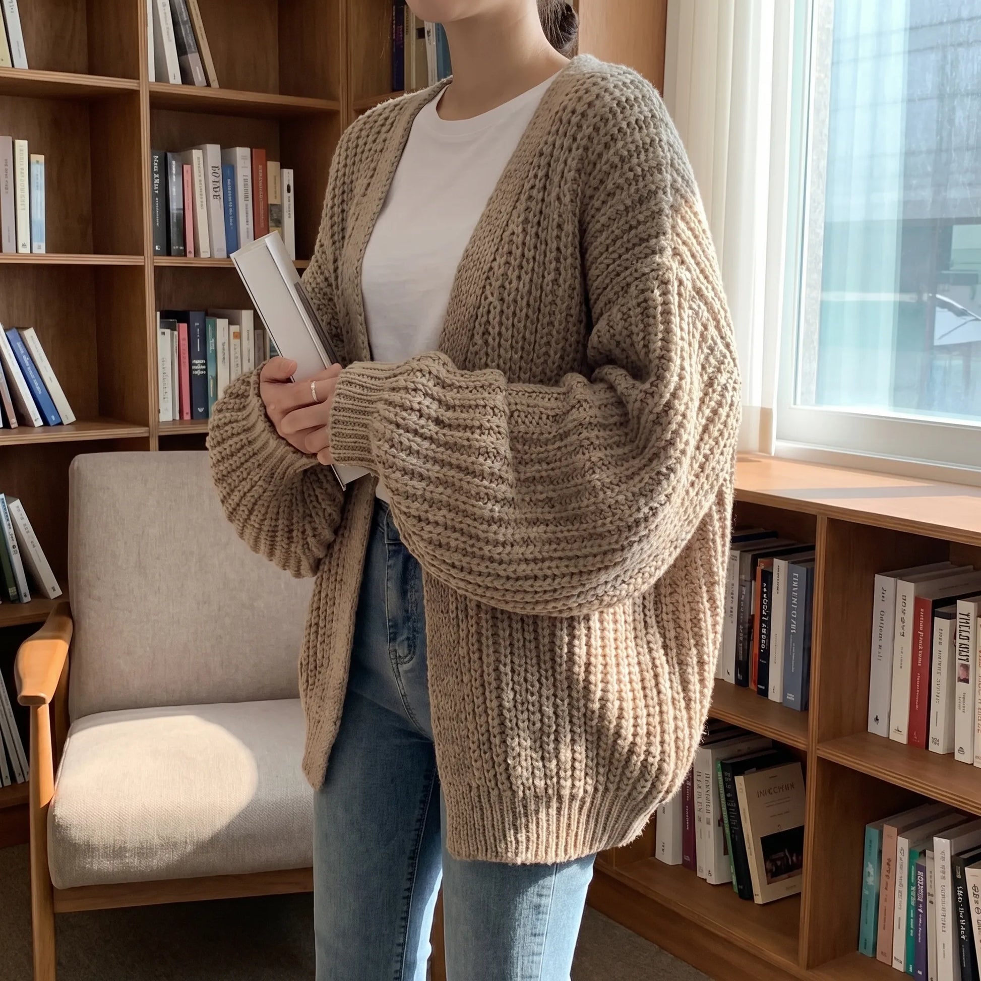 Baloura | Oversized Balloon Sleeve Cardigan