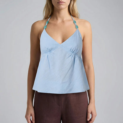 Belarra | Beaded Halter Strap Cami Top
