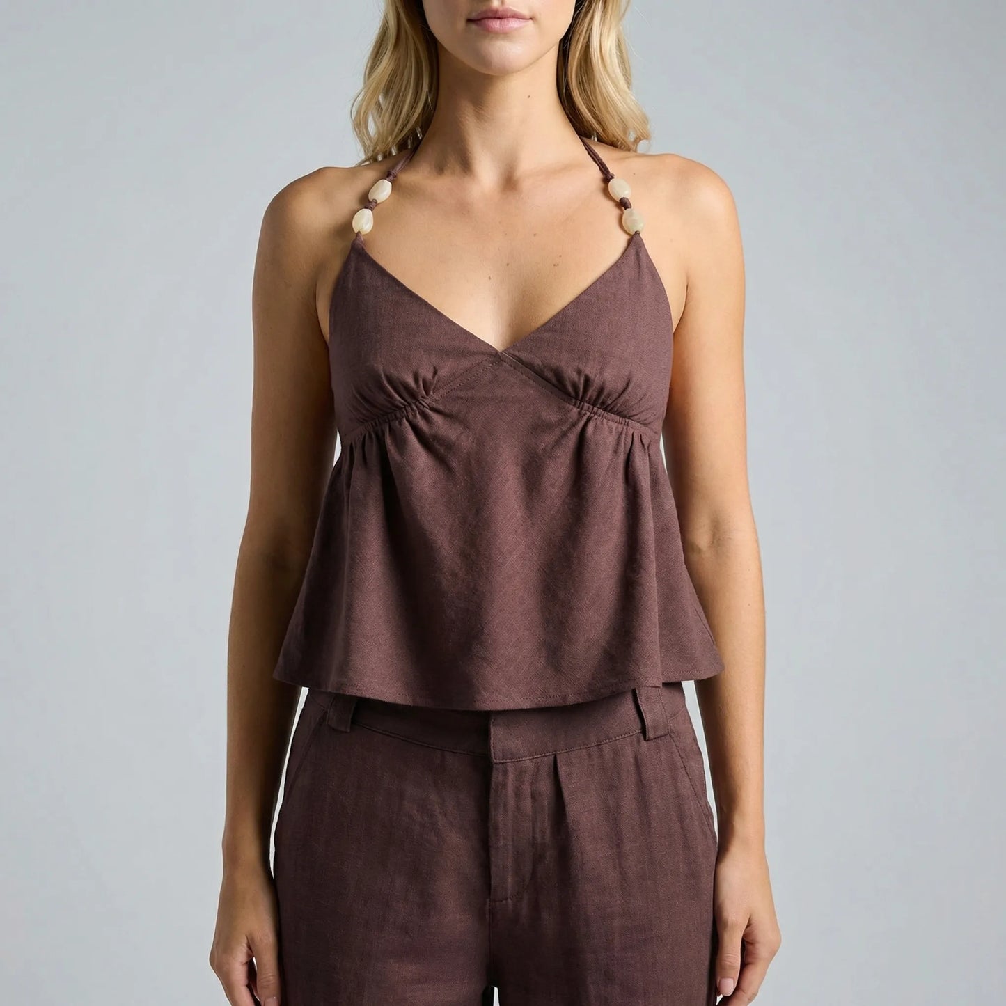 Belarra | Beaded Halter Strap Cami Top
