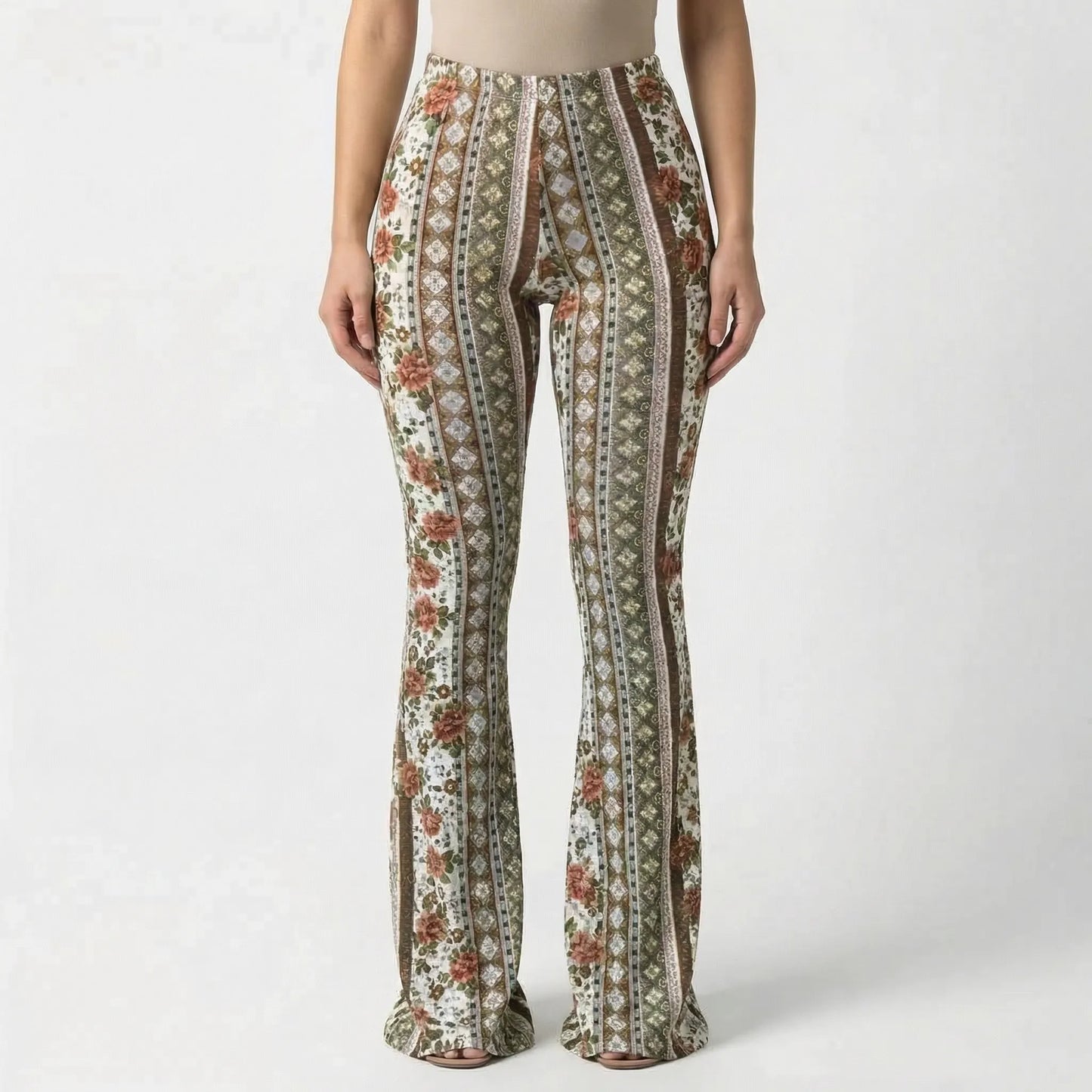 Bellatrix | Printed High-Waist Flared Trousers