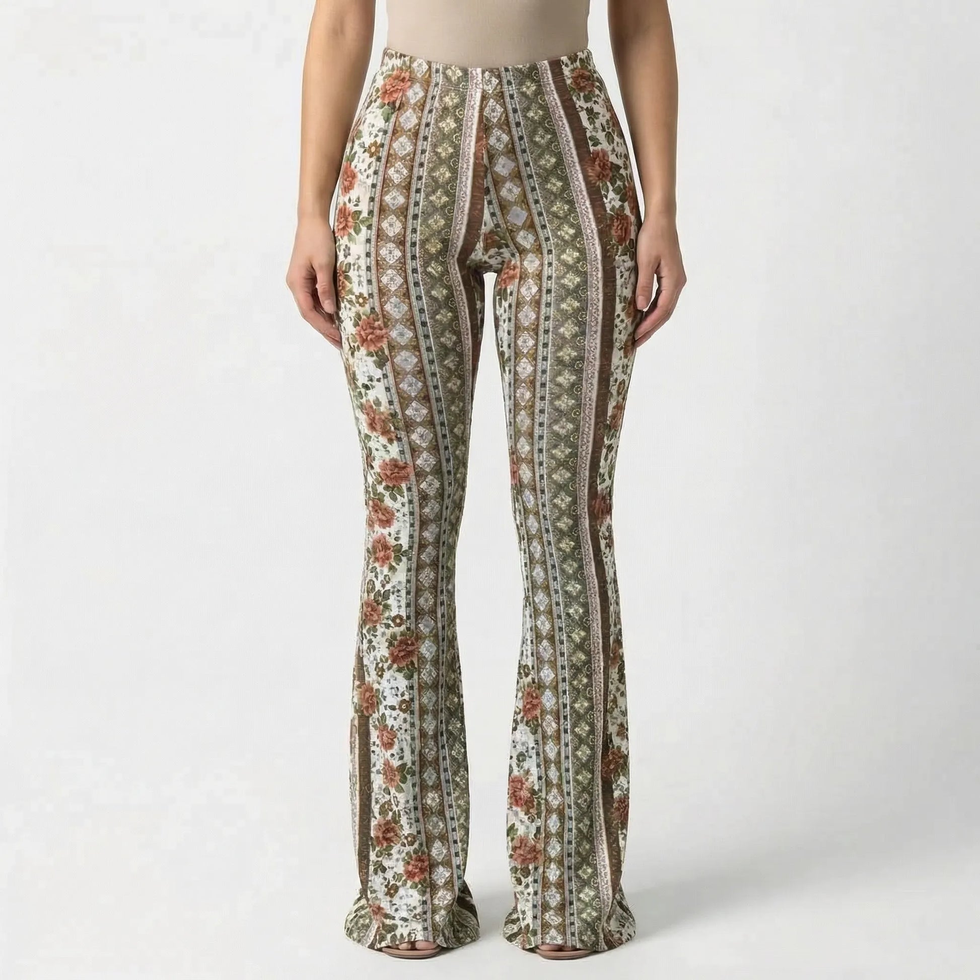 Bellatrix | Printed High-Waist Flared Trousers