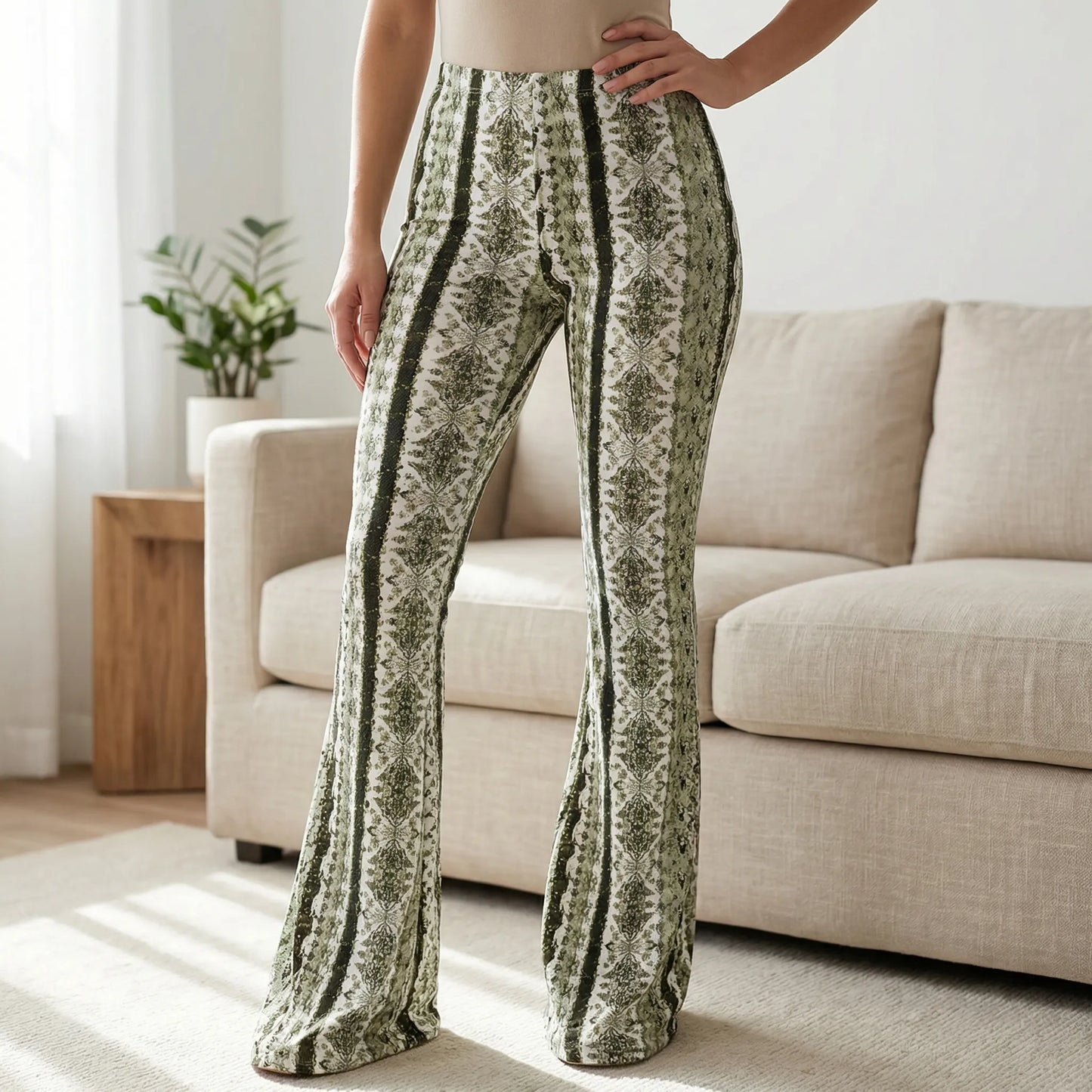 Bellatrix | Printed High-Waist Flared Trousers
