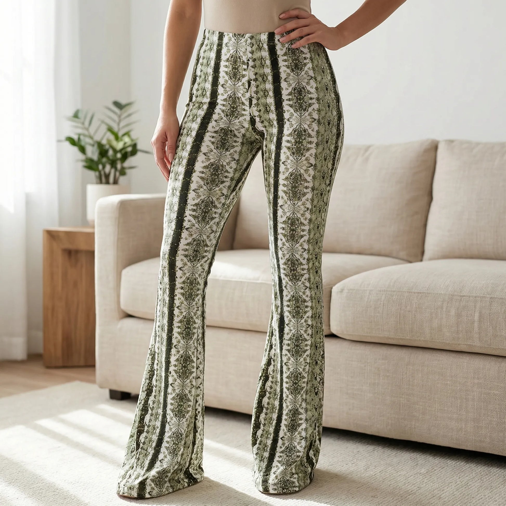 Bellatrix | Printed High-Waist Flared Trousers