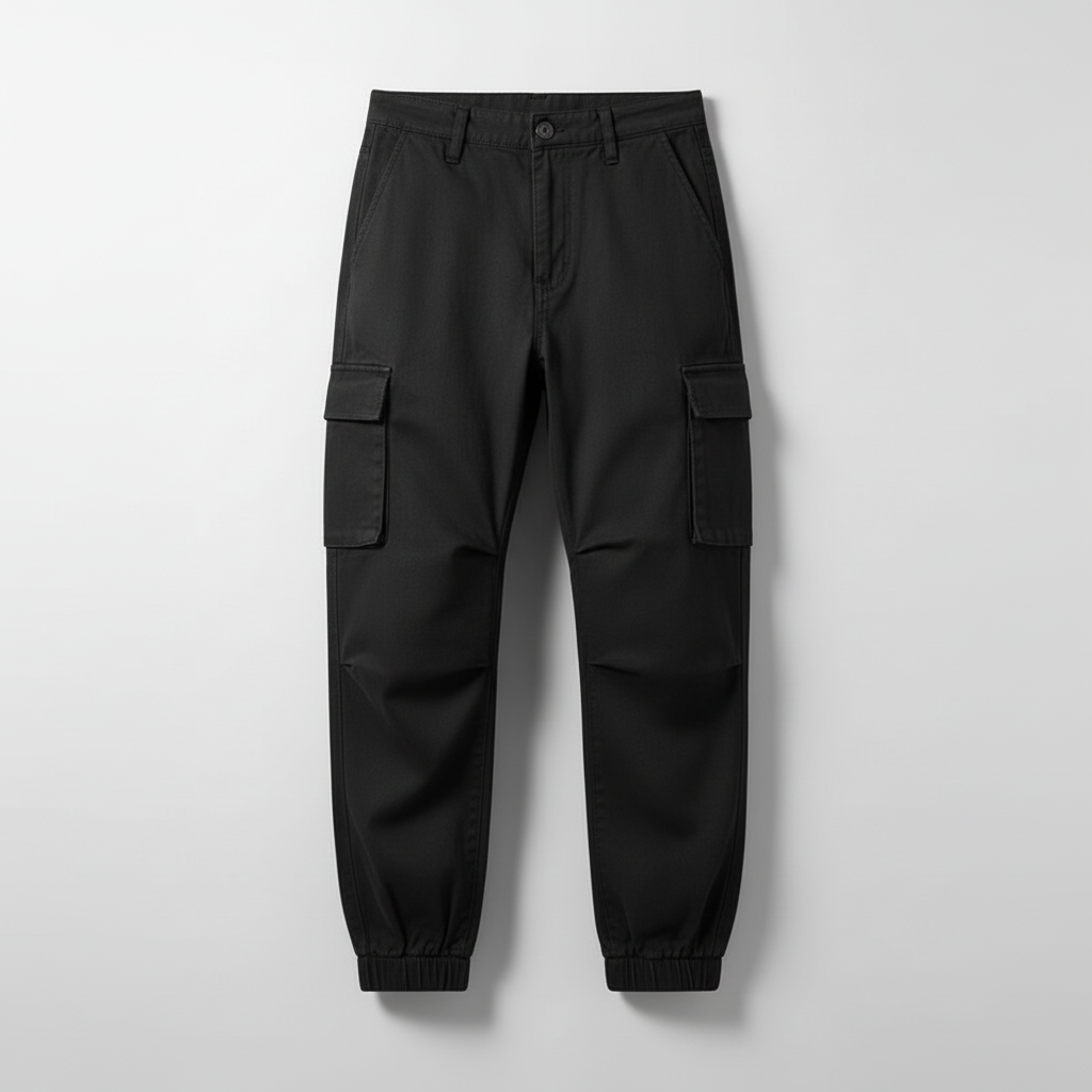 Black Cargo Pants | Men's Tapered Cargo Trousers