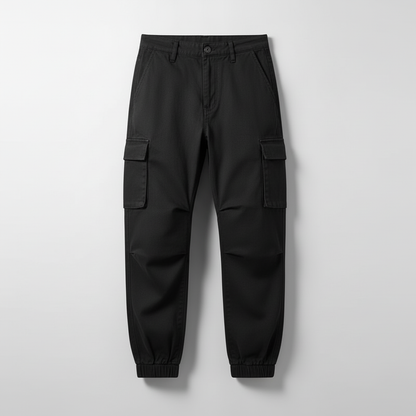 Black Cargo Pants | Men's Tapered Cargo Trousers