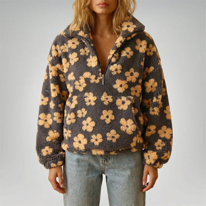 Blommify | Oversized Floral Teddy Pullover