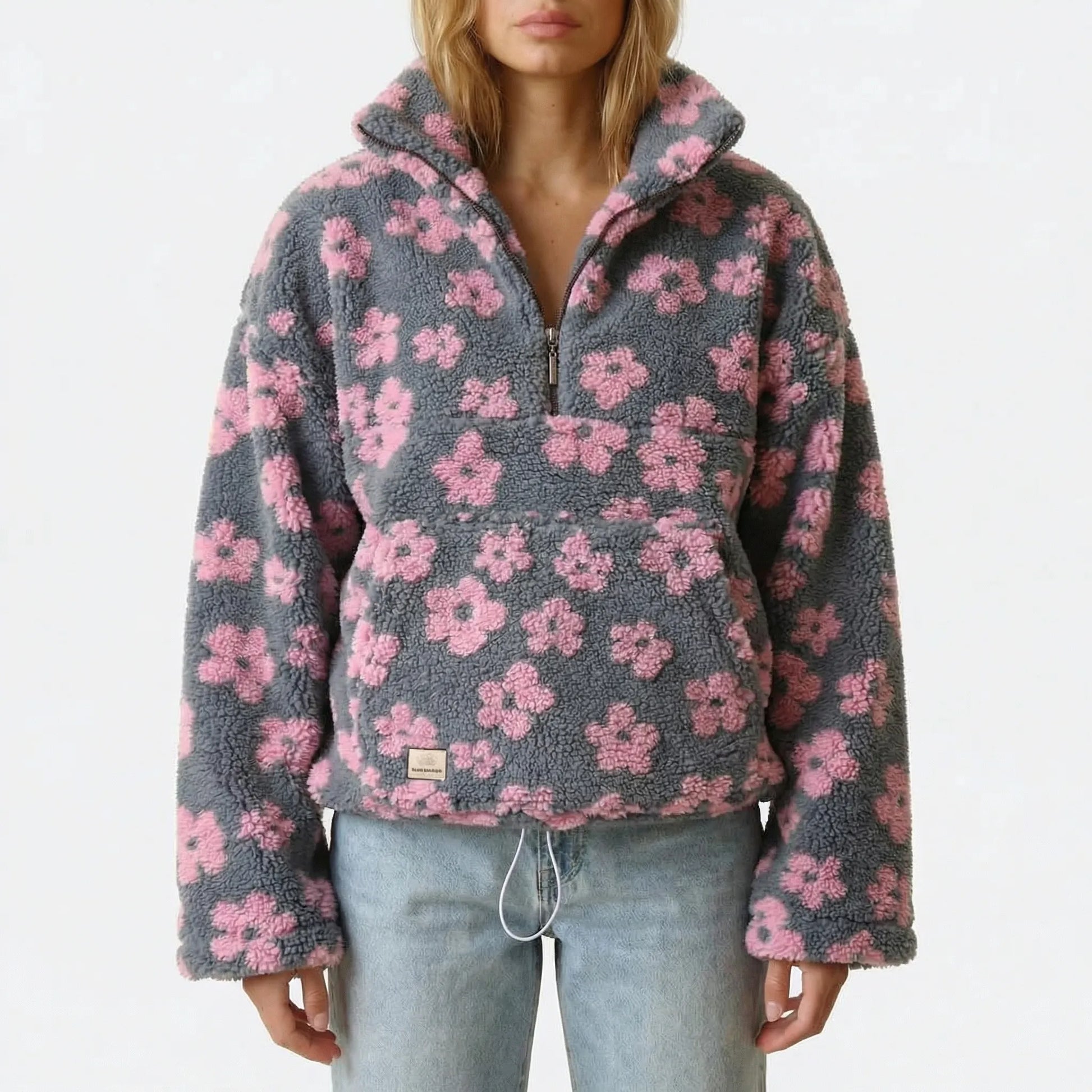 Blommify | Oversized Floral Teddy Pullover