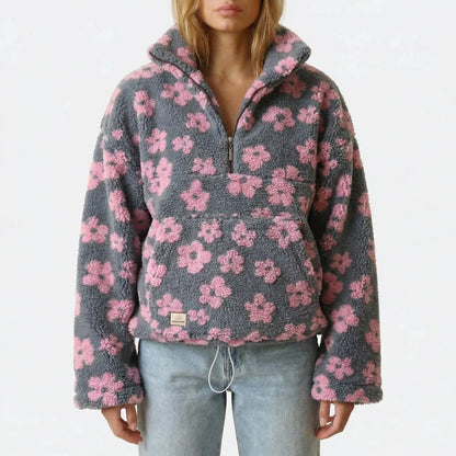Blommify | Oversized Floral Teddy Pullover
