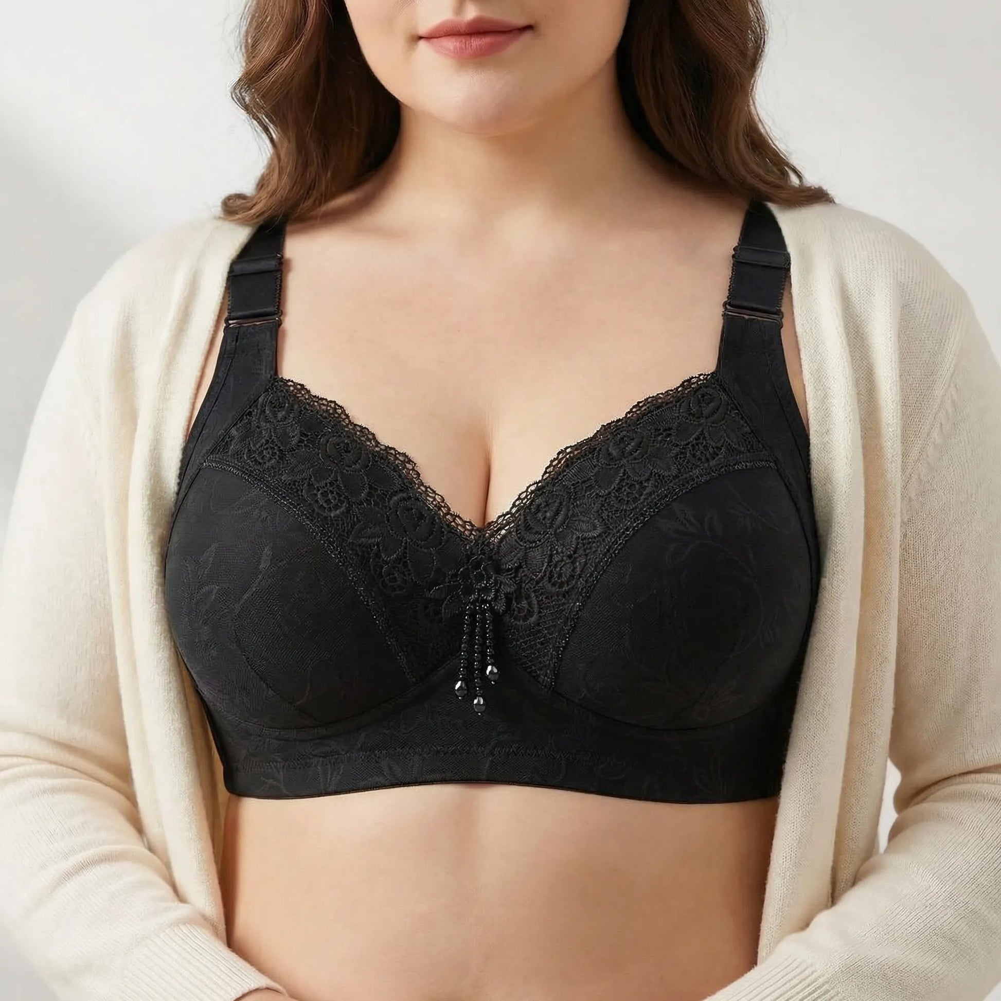 Blossia | Deep V Lace Bralette Plus Size