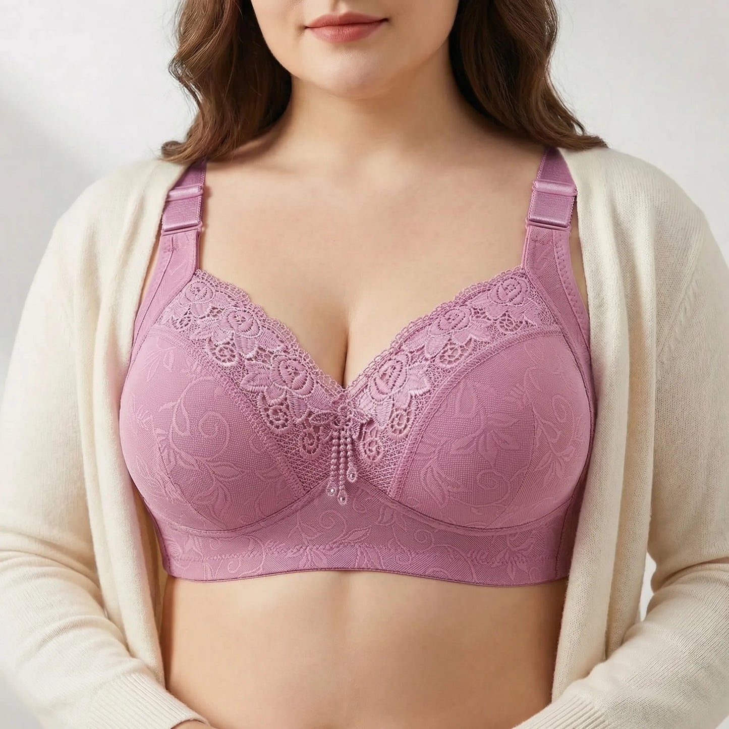 Blossia | Deep V Lace Bralette Plus Size