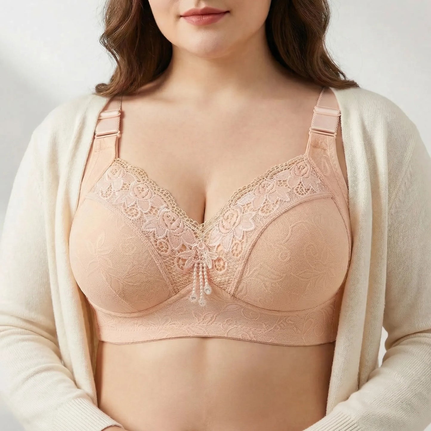 Blossia | Deep V Lace Bralette Plus Size