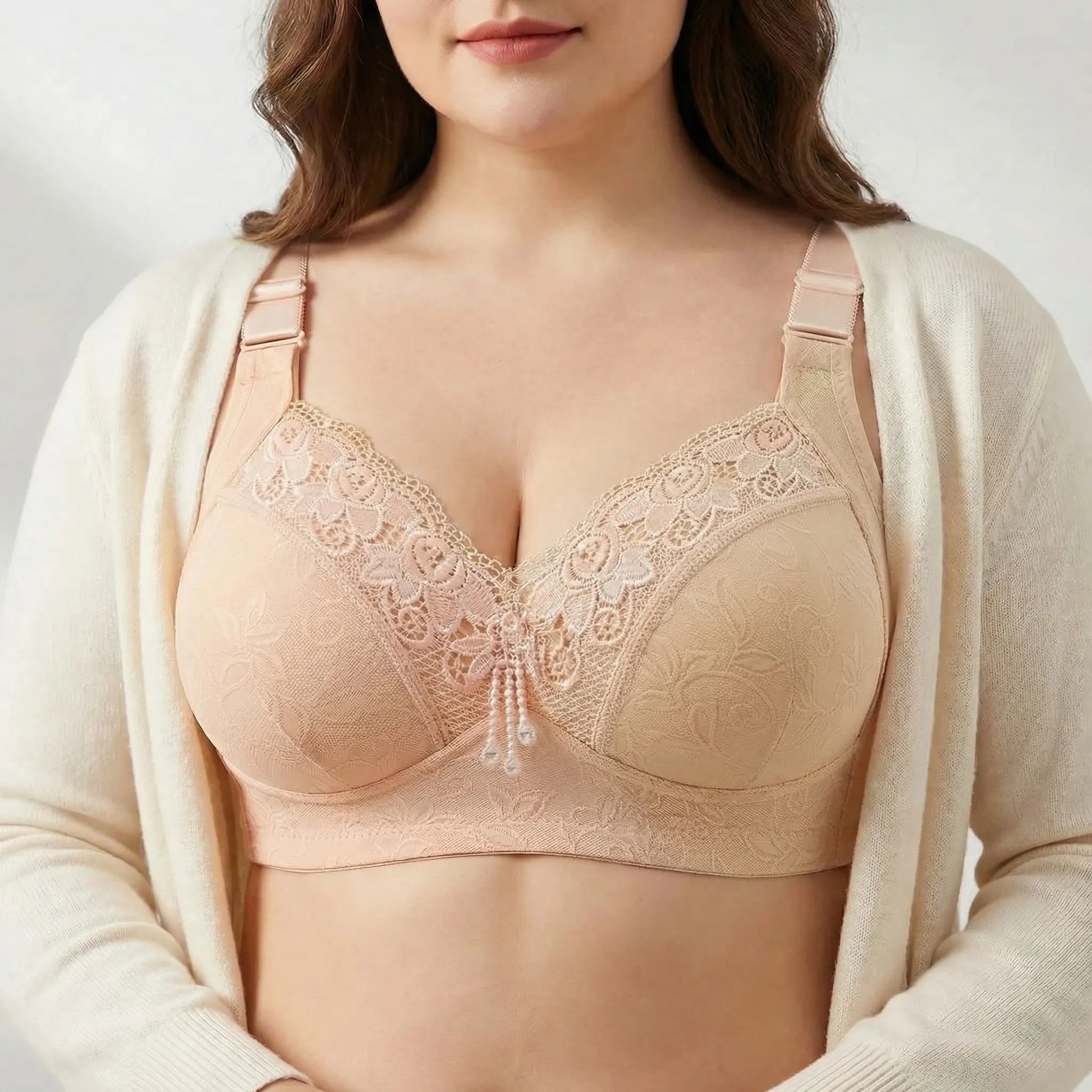 Blossia | Deep V Lace Bralette Plus Size