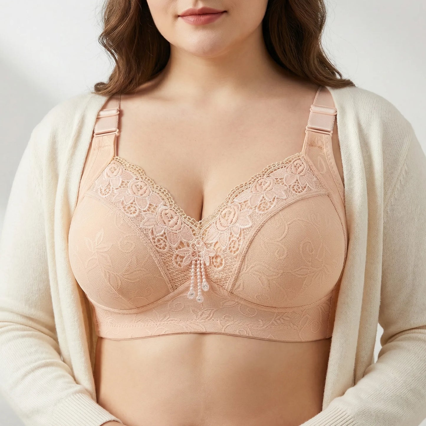 Blossia | Deep V Lace Bralette Plus Size