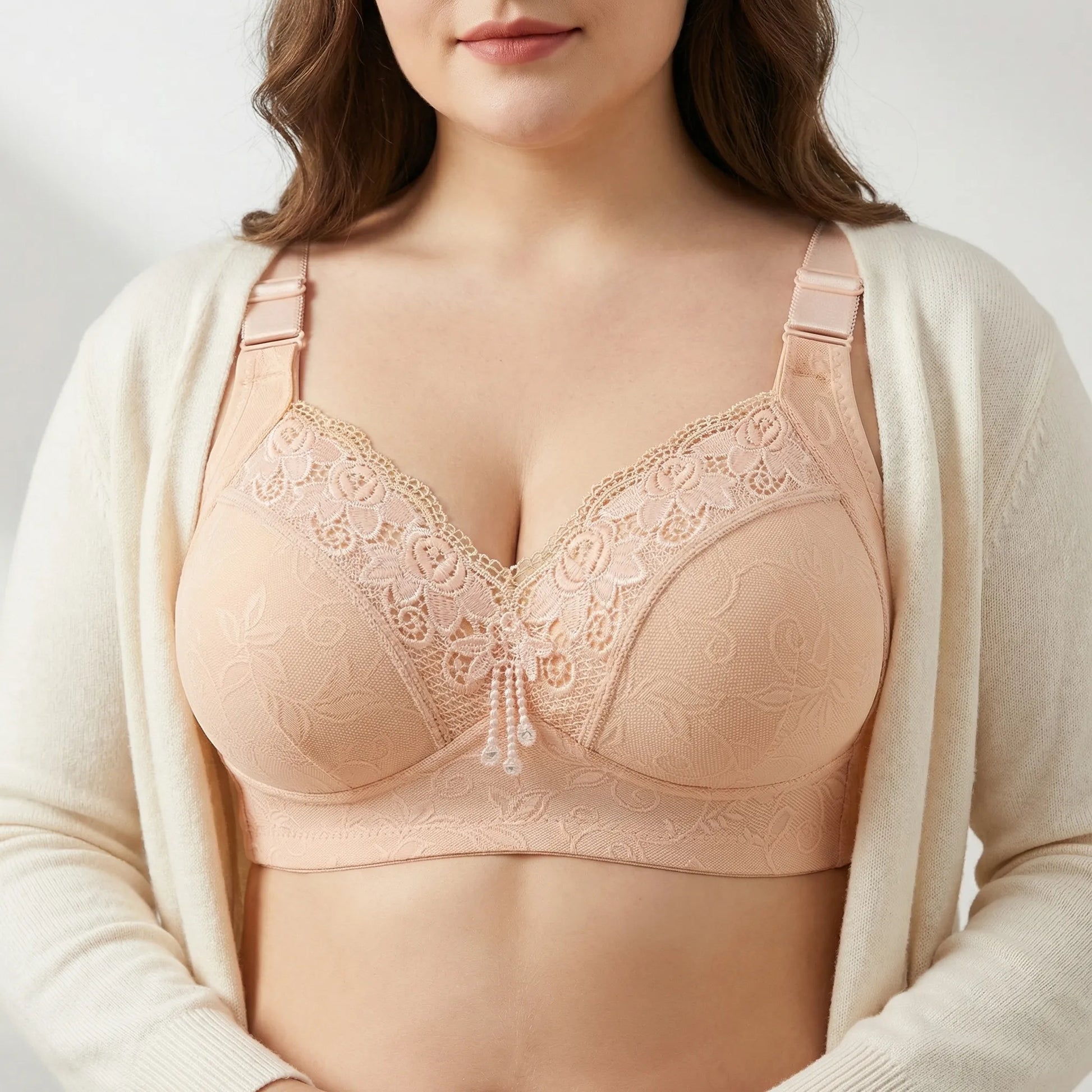 Blossia | Deep V Lace Bralette Plus Size
