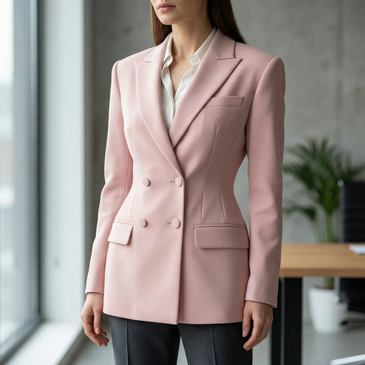 Blushora | Double-Breasted Waist-Cinching Blazer Dress