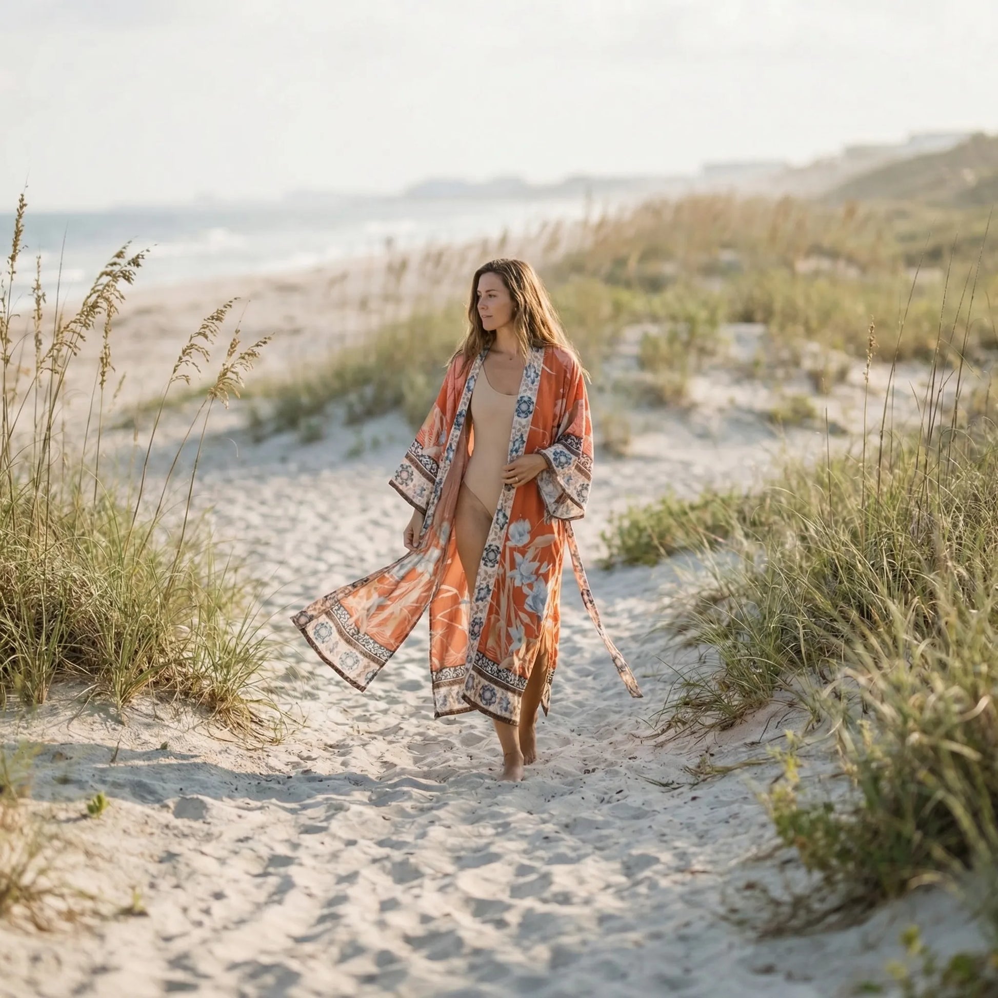 Bohovara | Printed Boho-Style Maxi Kimono Cover-Up