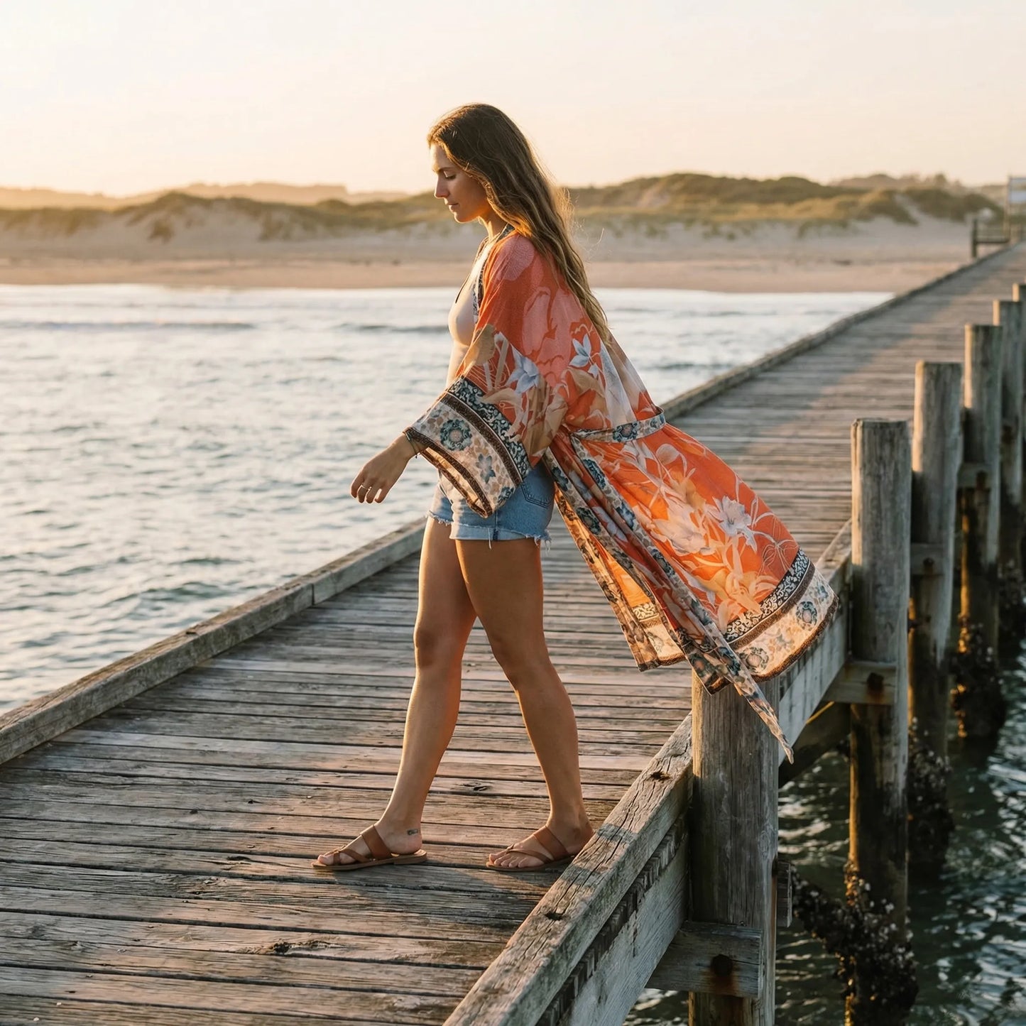 Bohovara | Printed Boho-Style Maxi Kimono Cover-Up