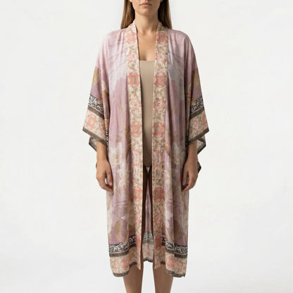 Bohovara | Printed Boho-Style Maxi Kimono Cover-Up