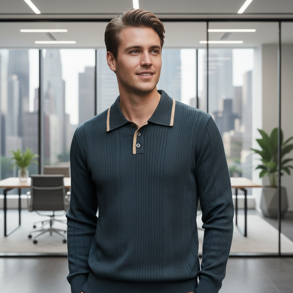 Borcho Long Sleeve Polo Shirt | Elegant Winter Wear