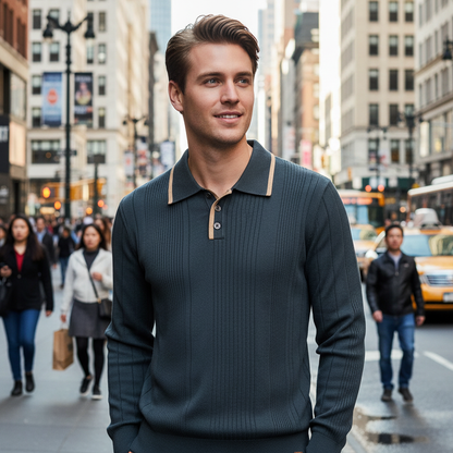 Borcho Long Sleeve Polo Shirt | Elegant Winter Wear