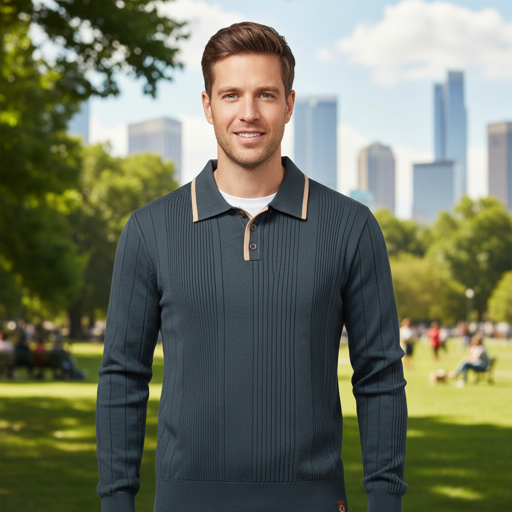 Borcho Long Sleeve Polo Shirt | Elegant Winter Wear