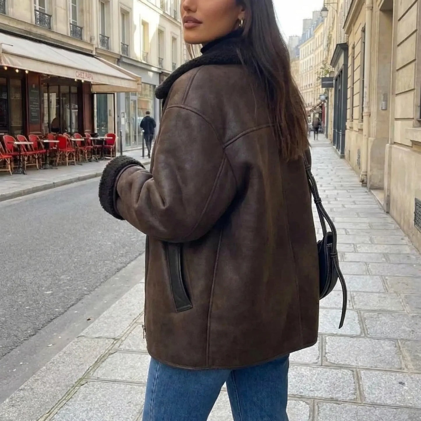 Brenvelle - Oversized Shearling-Lined Aviator Jacket