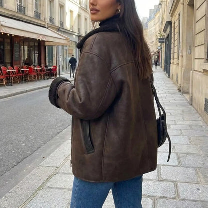 Brenvelle - Oversized Shearling-Lined Aviator Jacket