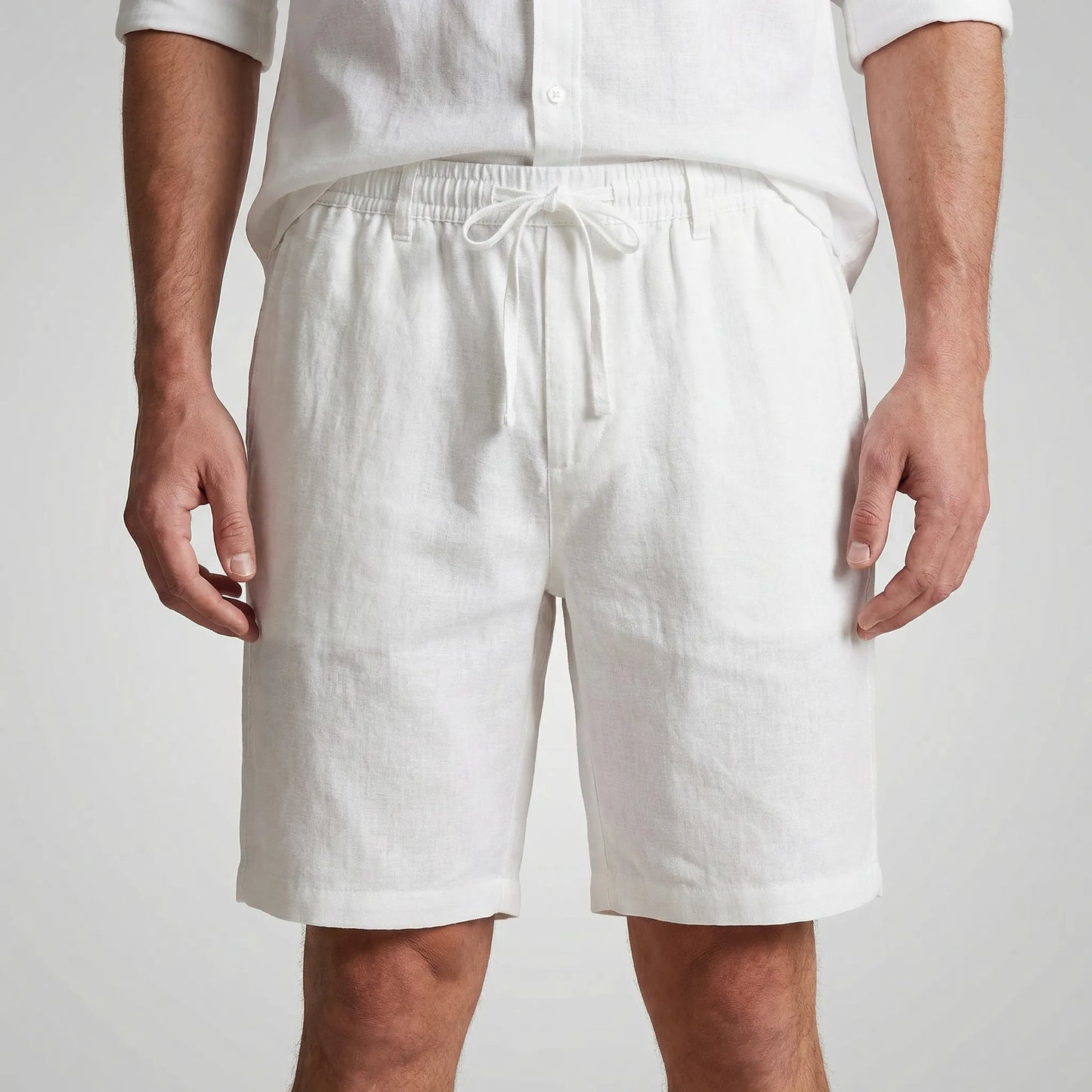 Brevalo - Relaxed Fit Drawstring Waist Shorts