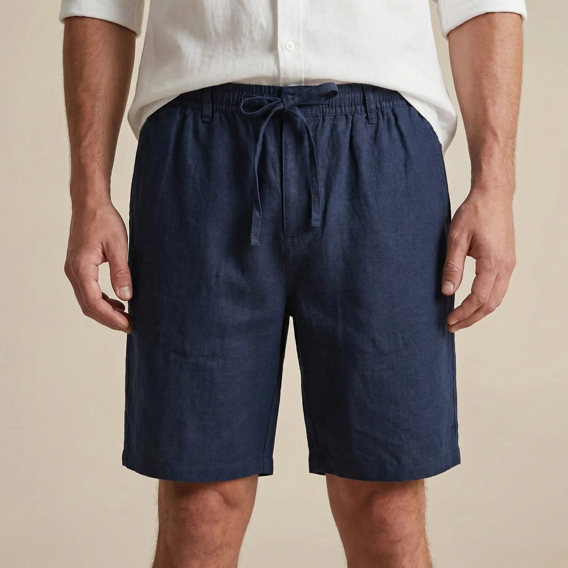 Brevalo - Relaxed Fit Drawstring Waist Shorts