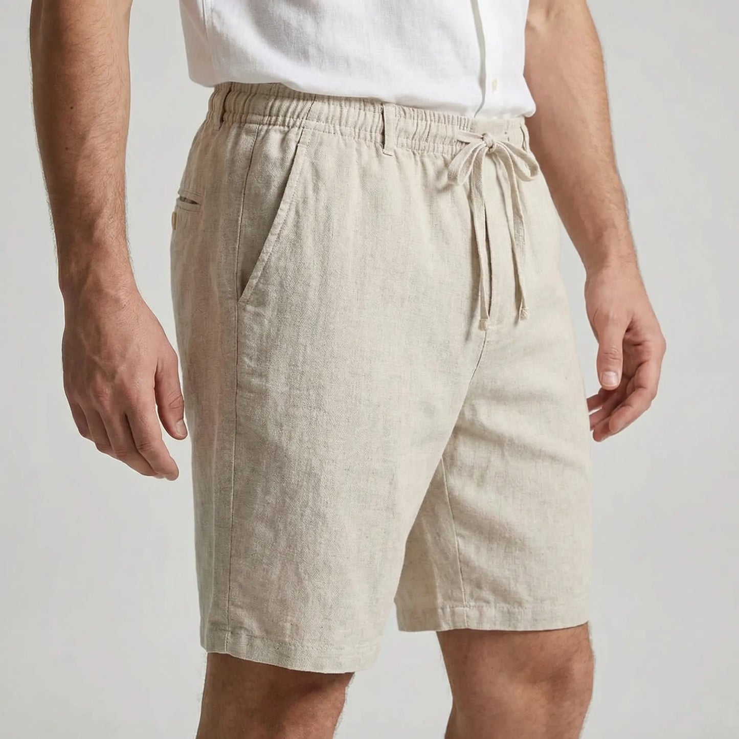Brevalo - Relaxed Fit Drawstring Waist Shorts