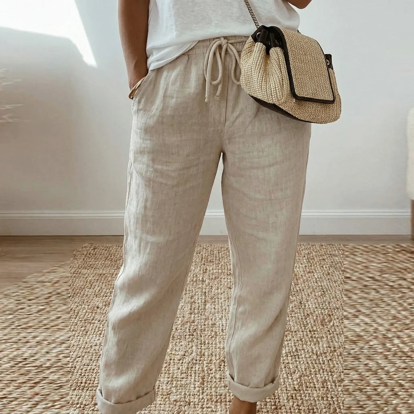 Brezali | Casual Drawstring Waist Trousers
